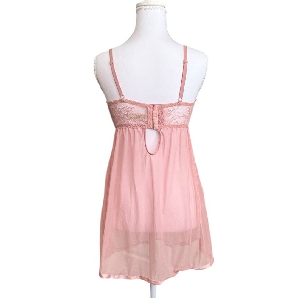 Jessica Simpson Nightie Chemise Babydoll Lingerie Nightgown Sheer Pink M Medium - Picture 2 of 6